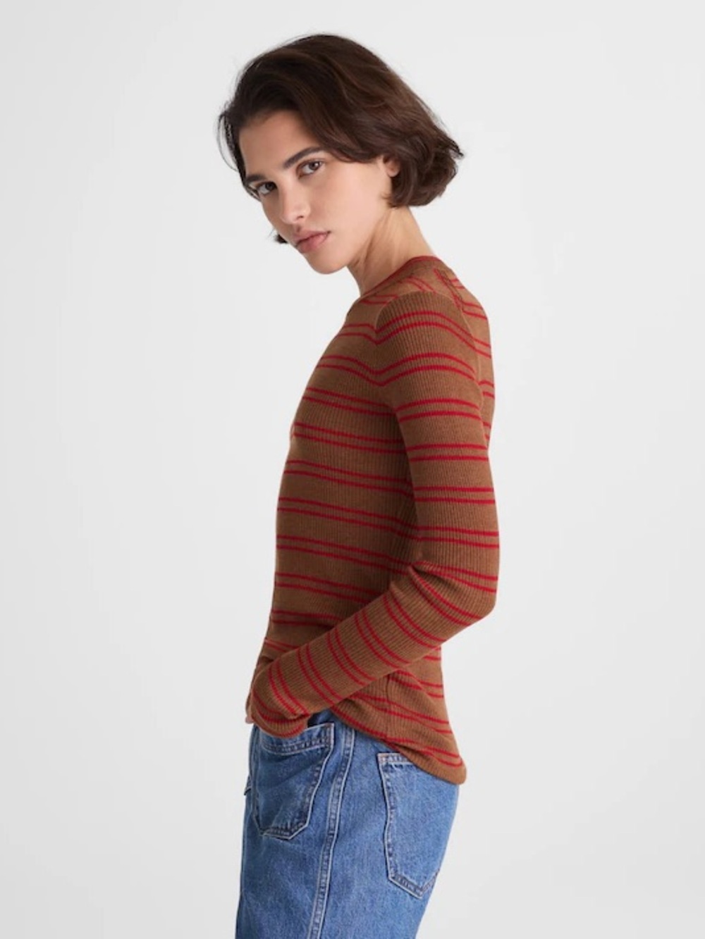 Madewell Double Layered Crewneck in Merino-Silk Blend S - Picture 4 of 9